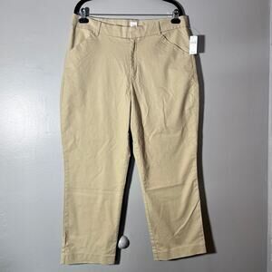 GAP Slim Ankle Khaki Pants Size 16 Women’s Tan Stretch Chino NWT Workwear